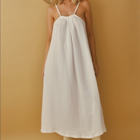 Boheme Goods Strappy Dress White Cotton US 6-12 - Picture 2 of 5